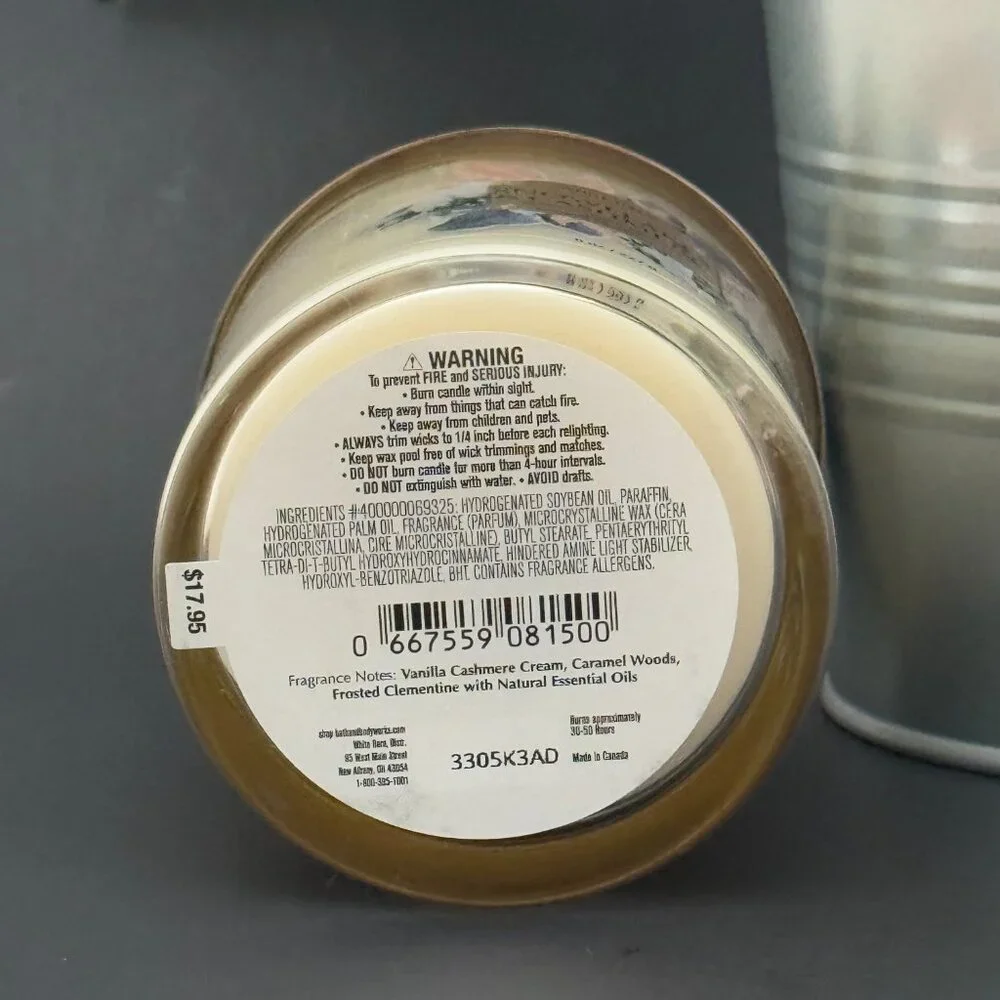 BBW Snowflakes & Cashmere White Barn Bath & Body Works Single Wick Candle - Picture 9 of 10